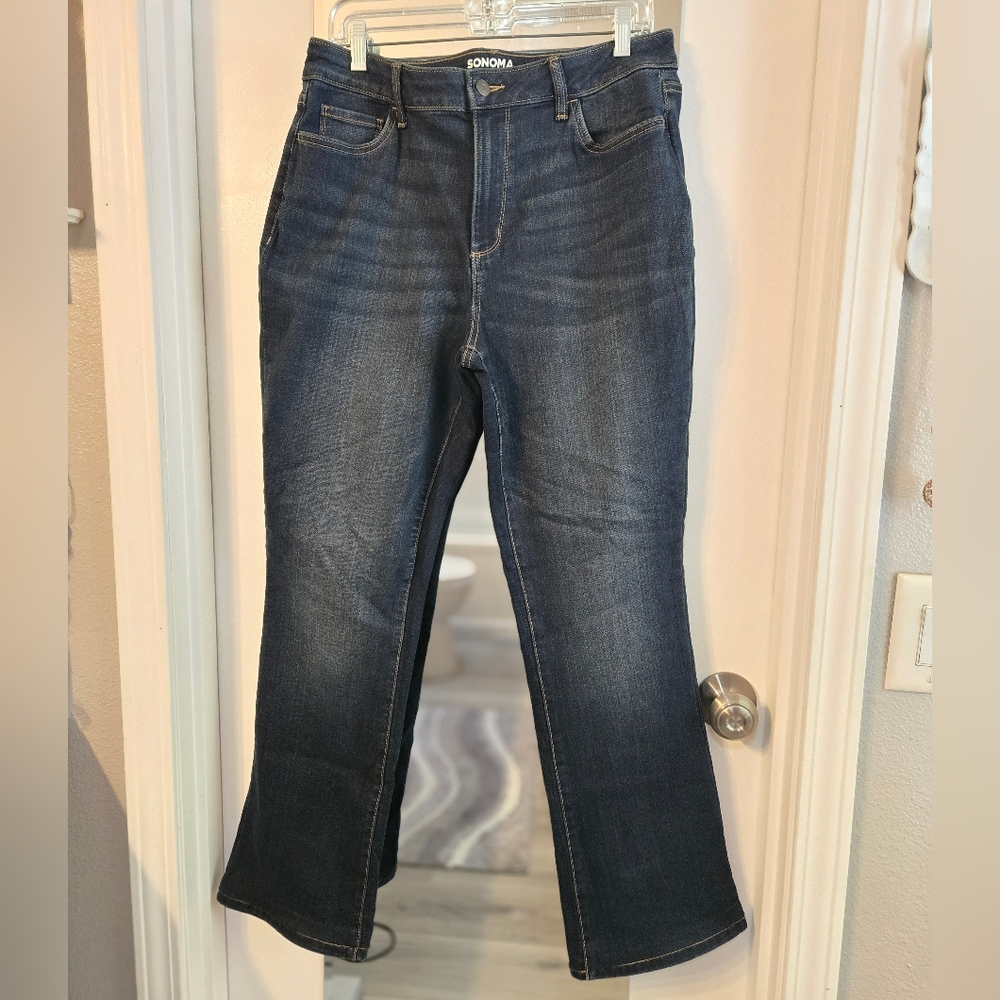 Sonoma Women's Dark Blue Curvy Bootcut Jeans